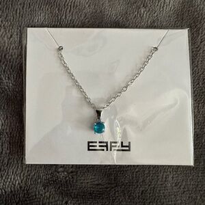 EFFY 18” Silver Tone Necklace with Blue Pendant